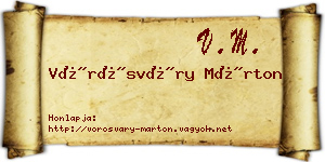 Vörösváry Márton névjegykártya